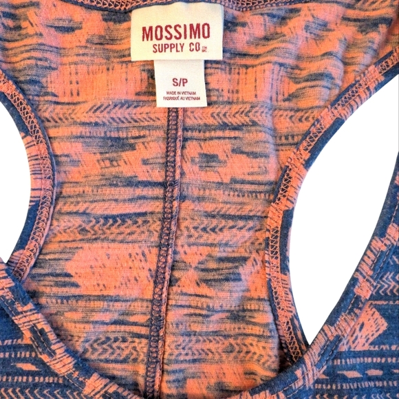 Mossimo Supply Co. Women's Blue and Orange Patterned Tank Top Cotton Size S - Picture 4 of 8